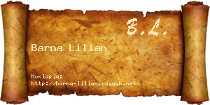 Barna Lilian névjegykártya