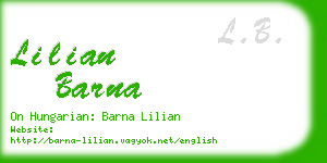 lilian barna business card